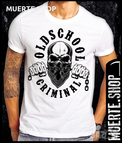 Тениска с щампа OLD SCHOOL CRIMINAL