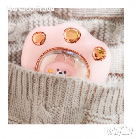 Преносима батерия Mercado Trade, Мини нагревател за ръце, USB, Лапичка, Розов, снимка 2 - Външни батерии - 39662973