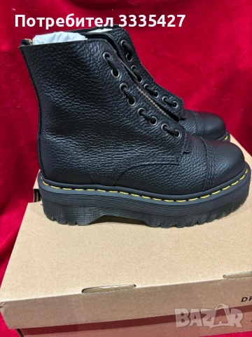 Боти Dr. Martens Black Sinclair Milled Nappa Leather, снимка 2 - Дамски боти - 53144432