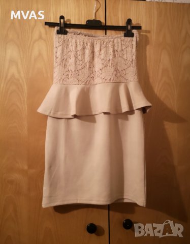 Нови летни рокли бяла и бежова дантела пеплум, снимка 9 - Рокли - 29322906