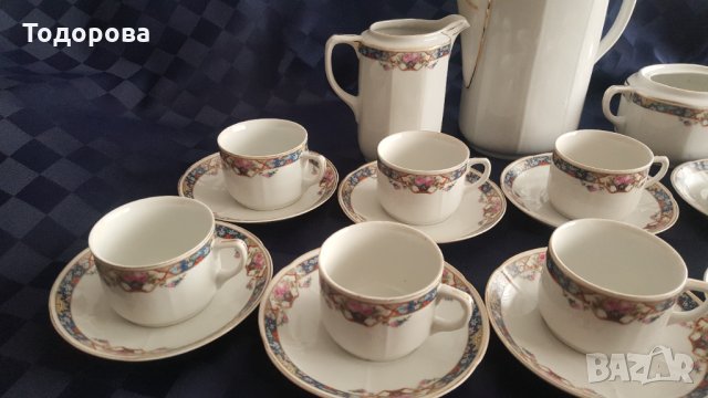 Порцеланов старинен сервиз за кафе, снимка 3 - Антикварни и старинни предмети - 36003491