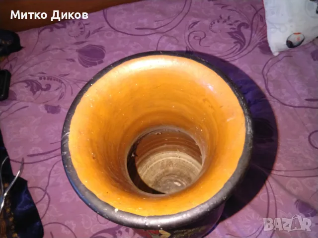 Ваза рисувана от соца за украса на ДПУ Асеновград Н-375мм фи горе 155мм и фи долу -110мм, снимка 11 - Декорация за дома - 47308062