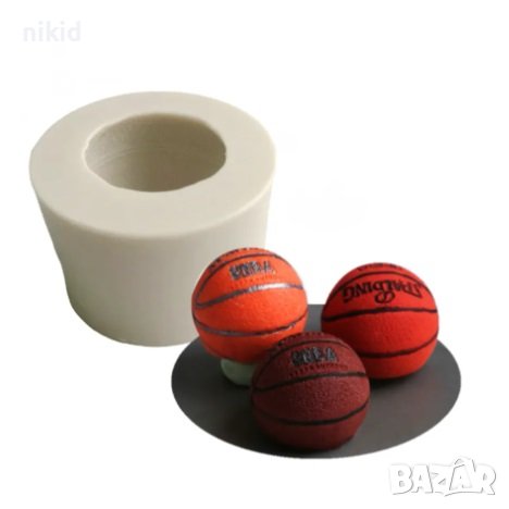 3D Баскетболна топка NBA силиконов молд форма калъп украса торта фондан шоколад гипс декор свещ, снимка 2 - Форми - 26551520