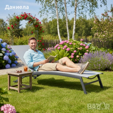 Шезлонг с регулируема облегалка - стил и гарантиран комфорт, снимка 8 - Градински мебели, декорация  - 53833338