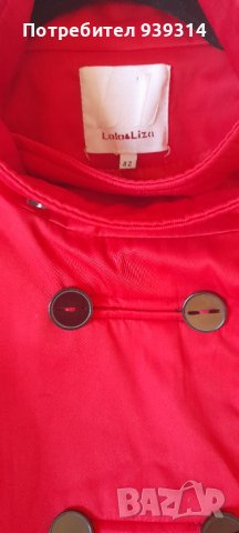Червено дамско палто, снимка 4 - Палта, манта - 41850074
