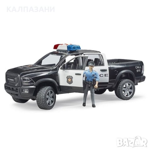 BRUDER Полицейски джип RAM 2500 с полицай 02505, снимка 3 - Коли, камиони, мотори, писти - 40678725