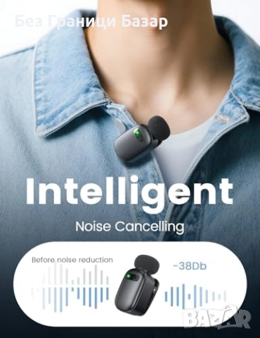 Нов Безжичен мини микрофон USB-C с шумопотискане и кейс 30 часа работа, снимка 4 - Микрофони - 52134266