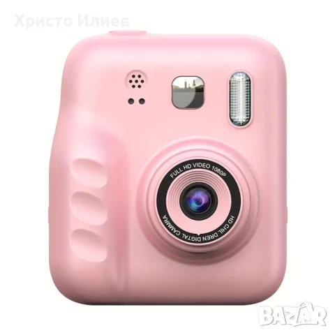 Фотоапарат за моментални снимки с принтер незабавен печат Фотопринтер Син Розов, снимка 3 - Фотоапарати - 51340713