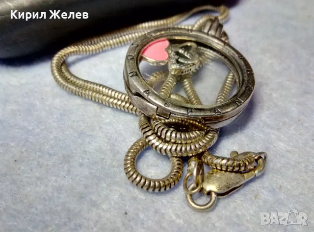 PANDORA Родиран СРЕБЪРЕН МЕДАЛЬОН ПАНДОРА ЦИРКОНИ ЕМАЙЛ и СТЪКЛО с СРЕБЪРНА ВЕРИЖКА СРЕБРО 925 26259, снимка 4 - Колиета, медальони, синджири - 49426341