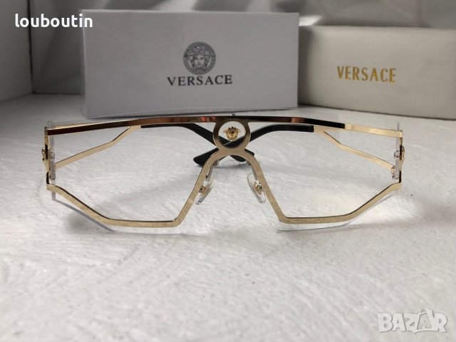 Versace 2023 дамски мъжки слънчеви очила маска черни кафяви прочрачни, снимка 10 - Слънчеви и диоптрични очила - 41626381