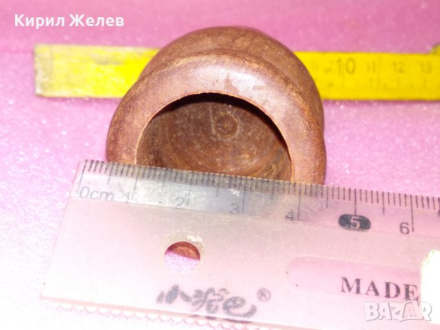 СТАРО ДЪРВЕНО КАПАЧЕ за СОЛНИЧКА СТИЛНО РЪЧНО СТРУГОВАНО 37639, снимка 3 - Други ценни предмети - 44155829