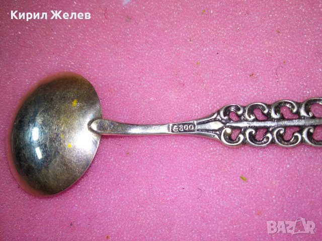 СТАРА НЕМСКА АЖУРНА КОЛЕКЦИОНЕРСКА ДЕСЕРТНА СРЕБЪРНА ЛЪЖИЧКА СРЕБРО 800 ПРОБА 43006, снимка 11 - Колекции - 44372832