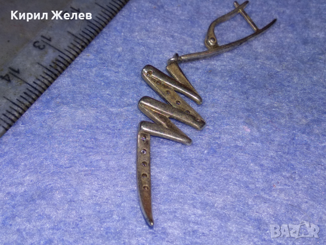 ЕФЕКТНА ФЕШЪН АРТ СКЪПОЦЕННА СРЕБЪРНА ОБЕЦА СРЕБРО 925 с АНГЛИЙСКО ЗАКОПЧАВАНЕ и ЦИРКОНИ 41931, снимка 14 - Обеци - 44721523