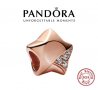 Талисман Pandora сребро 925 Rose Gold Star, снимка 1 - Гривни - 39466358
