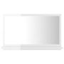 vidaXL Огледало за баня, бял гланц, 60x10,5x37 см, ПДЧ（SKU:804568