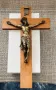 Дървен кръст с бронзова фигура Разпятие Христово , снимка 8