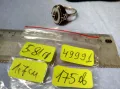 Старинен СЕДЕФЕН СРЕБЪРЕН ПРЪСТЕН СРЕБРО ВИСОКА ПРОБА с 3 ПЕЧАТА и МИНИАТЮРЕН НАТУРАЛЕН РУБИН 49991, снимка 8