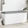 vidaXL Пейка за съхранение, бяла, 102x42x45 см, инженерно дърво, снимка 2