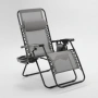 Сгъваем градински шезлонг със стойка, джоб и възглавница - мобилна зона за комфорт, снимка 3