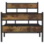 vidaXL Метална рамка за легло, без матрак, опушен дъб, 75x190 см, снимка 4