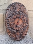 Много Красив Антикварен Стенен Часовник Дърворезба от Соца, снимка 2
