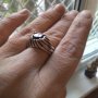 Авторски сребърен пръстен с голям естествен син сапфир , снимка 4