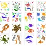 16 вида морски морско дъно стенсил шаблон за спрей за торта украса Scrapbooking , снимка 2