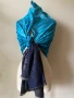 Син, леопарсов шал от 100 % коприна, снимка 1