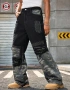 Нови черни камуфлаж baggy дънки Casual Loose Fit Jeans панталони карго Л/34, снимка 6