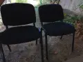 Два стола с мека черна дамаска - Без никакви наранявания на дамаската. крачетата на столовете са мет, снимка 2