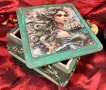 Ръчно декорирана кутия за бижута с подвижен капак, снимка 3