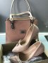 Чанта и обувки “пепел от рози”, снимка 1 - Дамски обувки на ток - 44461324
