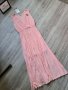 НОВА уникална дълга розова рокля + брошка на намаление , снимка 1 - Рокли - 41287843