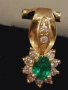 Затни 18каратови обеци с инкрустирани изумруди, снимка 3