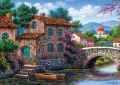 Пъзел Art Puzzle от 500 части - Канал сред цветя, Артуро Зарага, снимка 1 - Пъзели - 44790989