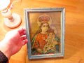 Старинна икона Света Богородица с Младенеца, Богородица - 19 век - за здраве и благополучие - солидн, снимка 1 - Икони - 39120554