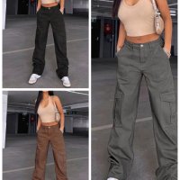 Модни дамски карго панталони, 3цвята - 023, снимка 1 - Панталони - 41775582