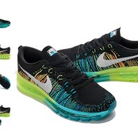 маратонки  Nike Flyknit Air Max Black Turbo Green Volt Mens номер 45,5-46, снимка 3 - Маратонки - 40569218