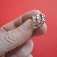 Страхотни сребърни обеци обици с камъни и позлата  2, снимка 4 - Обеци - 44761997