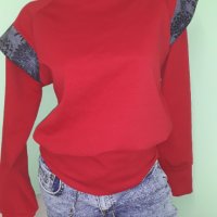 модерна дамска блузка в червен цвят, в три размера, снимка 4 - Други - 42493765