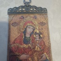 Тъкана Икона Света Богородица , снимка 4 - Икони - 40846448