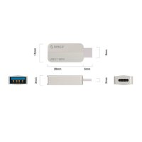 Orico адаптер Adpater OTG USB 3.1 Type C to Type A/F, Metal - CTA2-SV  - 24 месеца гаранция, снимка 7 - USB кабели - 41288843