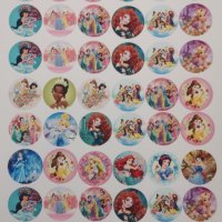 48 бр Принцеси лепенки стикери с надписи ръчна изработка подарък, снимка 1 - Други - 39802531