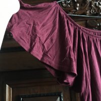 Дамска блуза с паднал ръкав Amisu Бордо, снимка 3 - Тениски - 34316651