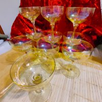 Комплект Разкошни Старинни Стъклени Чаши Калиево Стъкло, снимка 6 - Колекции - 42380072
