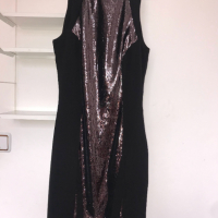 Черна рокля с пайети - H&M, снимка 3 - Рокли - 36312325