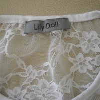 Дамска бяла тениска  с дантела Lily Doll, размер S, снимка 3 - Тениски - 41067819