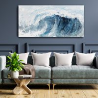 145см! Огромна картина "Морски вълни", снимка 2 - Картини - 42275546
