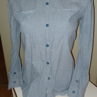 Риза имитация на дънков плат и плетиво, снимка 1 - Ризи - 44718526