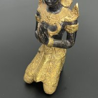Тайландска бронзова фигура на  танцьорка / Буда. №5096, снимка 4 - Колекции - 44370846